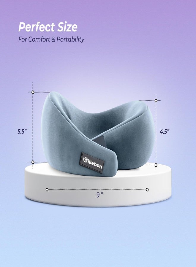 Billebon Gel Infused Memory Foam Neck Pillow, Travel Pillow with Adjustable Velcro Straps, Neck Pillow for Travelling & Flight Travel, Ergonomic Support for Comfort & Pain Relief(Grey Combo) - Image 3